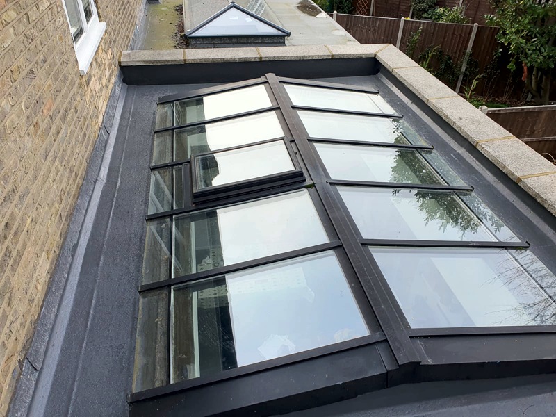 Flat Roof Skylight roofing project