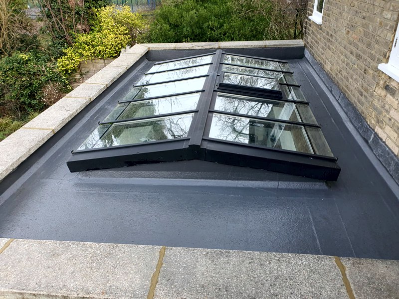 Flat Roof Skylight roofing project